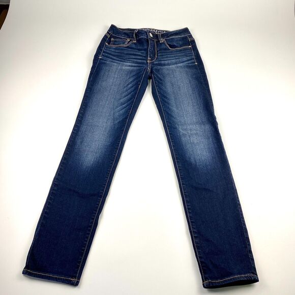 American Eagle Outfitters Womens Super Stretch Skinny Jeans Size 2 Regular Blue - Picture 2 of 9